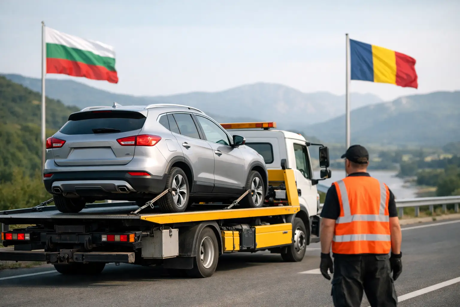 Tractări autoturisme Bulgaria-România în siguranță