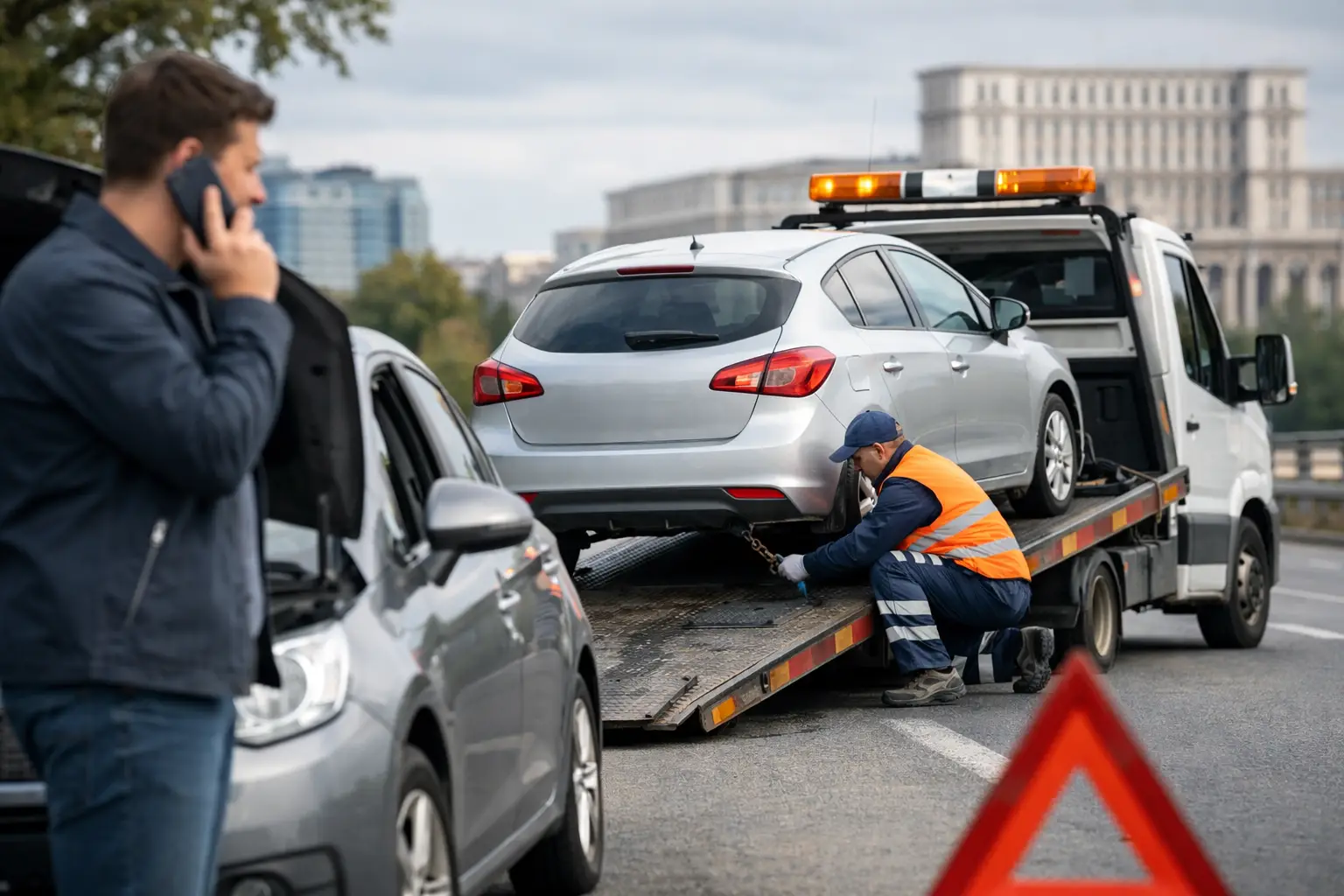 Tractări auto București când mașina se oprește